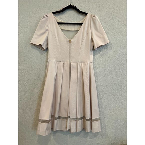 NWT Axara Paris Pleated Nude Dress Sheer Panels Size 10 a997 - Picture 2 of 11